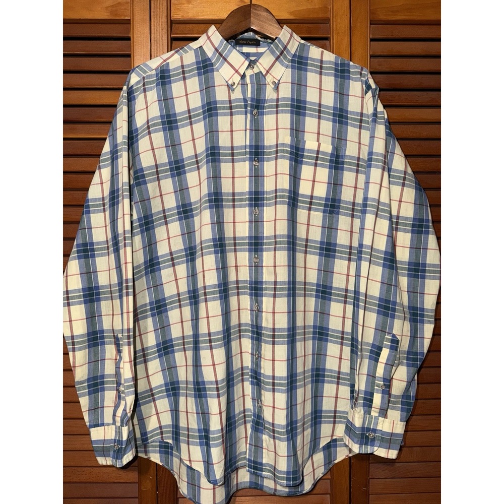 Eddie Bauer Marin Poplin Long Sleeve Multicolor Button Up Shirt XL